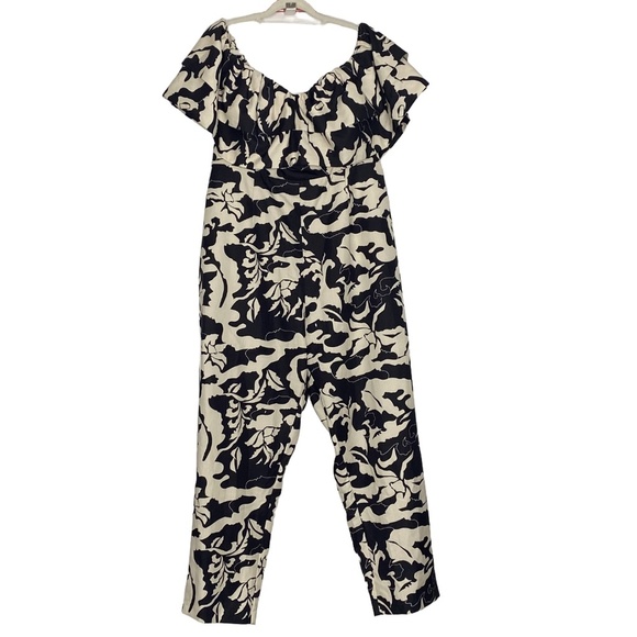 NEW L’ATISTE by Amy Abstract Print One Piece Romper Jumpsuit Ruffle Plus Size 2X - Picture 2 of 16